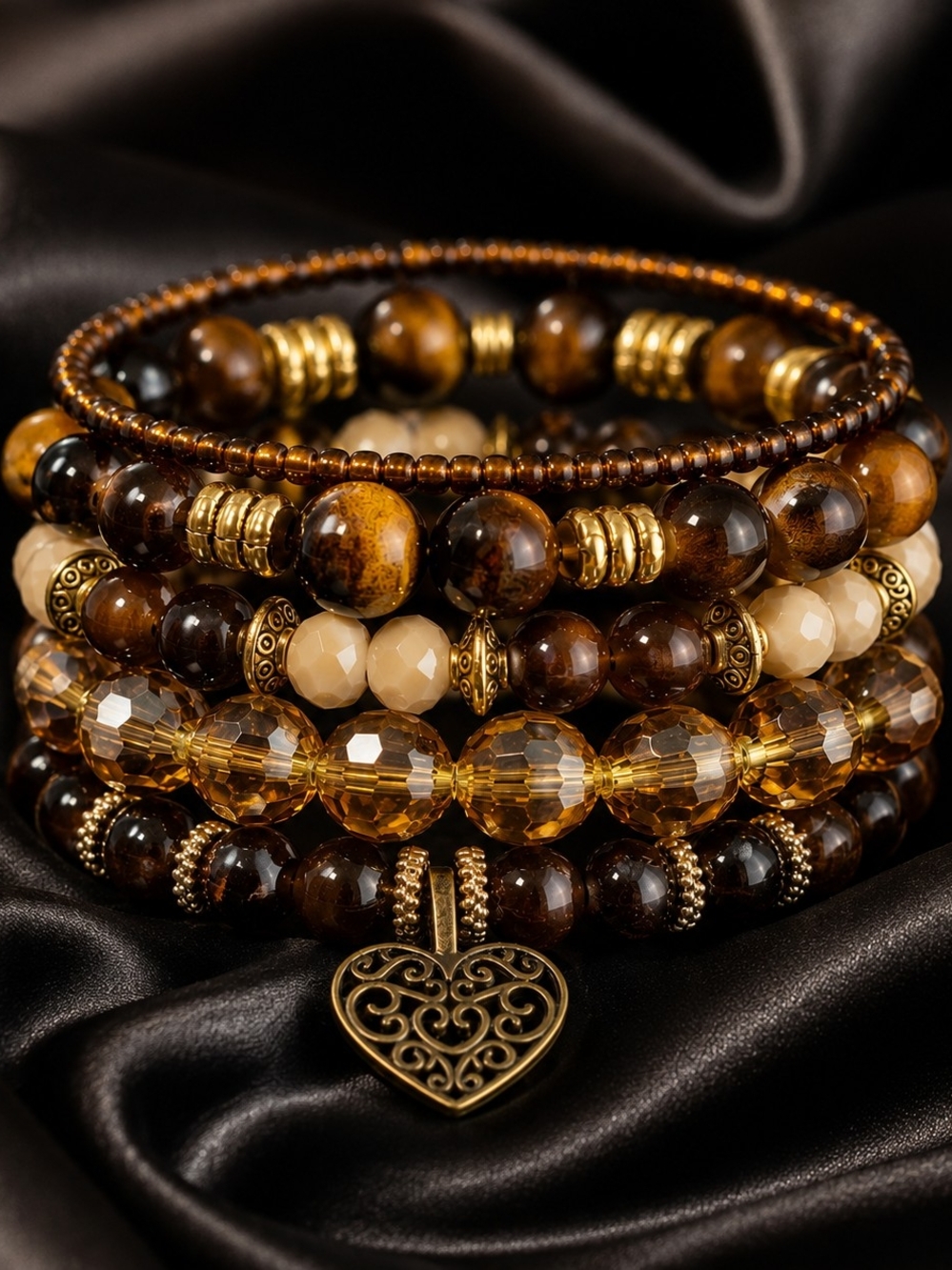 Golden Autumn Elegance-Wrap Bracelet-New